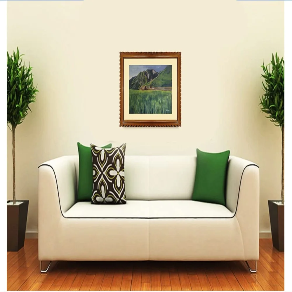 EMPEROR ART GALLERY, Original Handmade Water Painting With Teak Wood Frame For Wall(19 x22) In