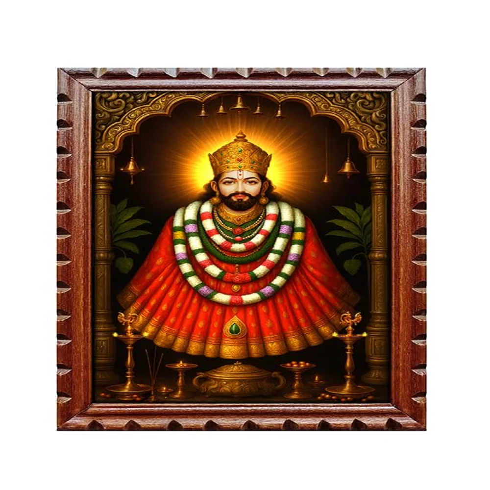 EMPEROR ART GALLERY®, Khatu Shyam Ji Religious Photo Frame for Home and Temple14 x 10 inch