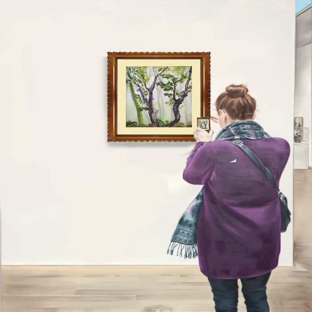 EMPEROR ART GALLERY, Original Handmade Water Painting with Teak Wood Frame for Wall(19x22) Inch