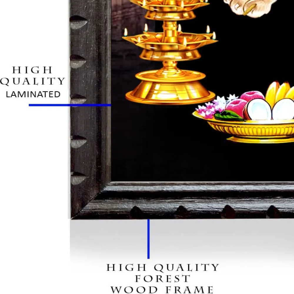 Durga Maa Digital Reprint With Wood Frame (14 X 10) inch Religious Frame Religious Frame (14 x 10, Black)