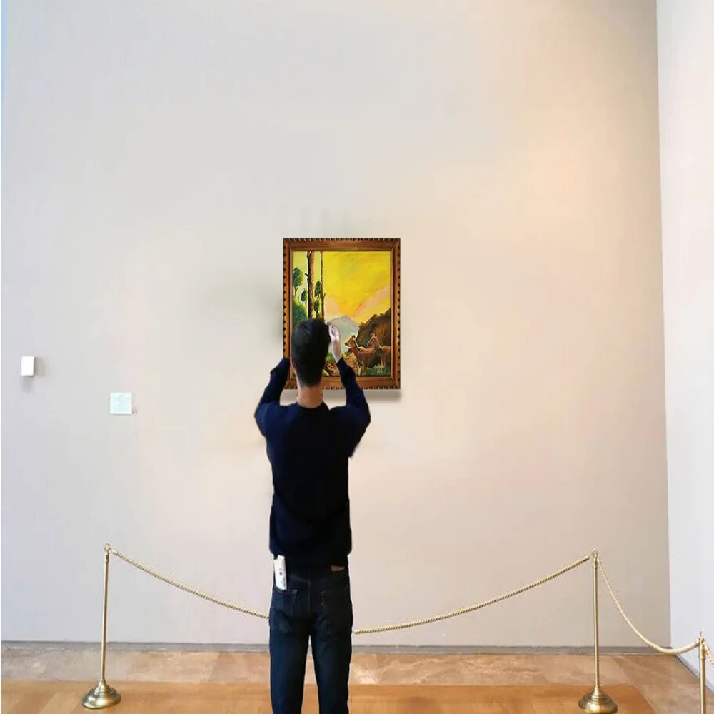 EMPEROR ART GALLERY, Original Handmade Acrylic Painting On Canvas With Teak Wood Frame For Wall (19.2x17.1) In