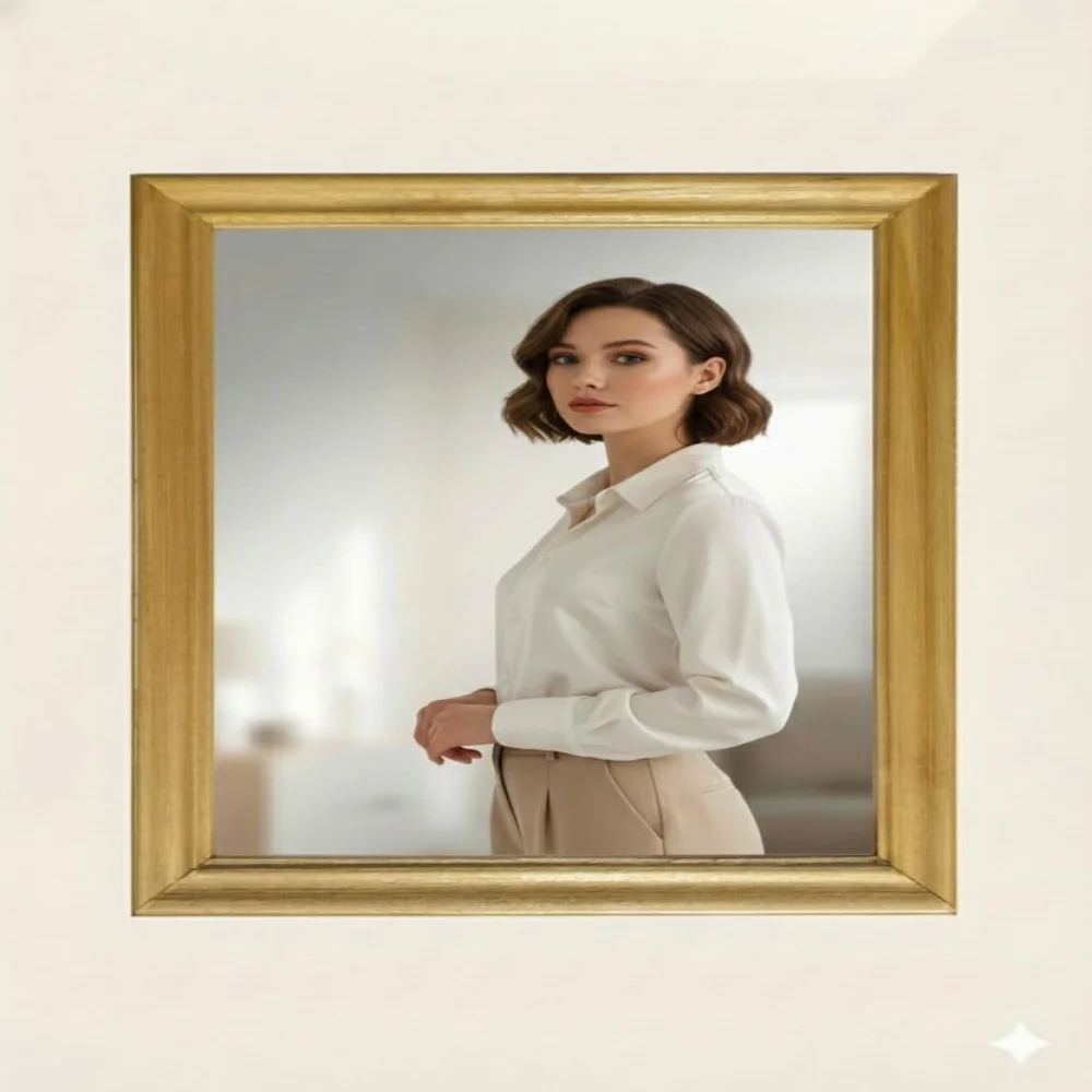 EMPEROR ART GALLERY®, Premium Royal Design Wooden Wall Mirror, Wood Frame, 14 x 20 Inches, Classic Home Decor