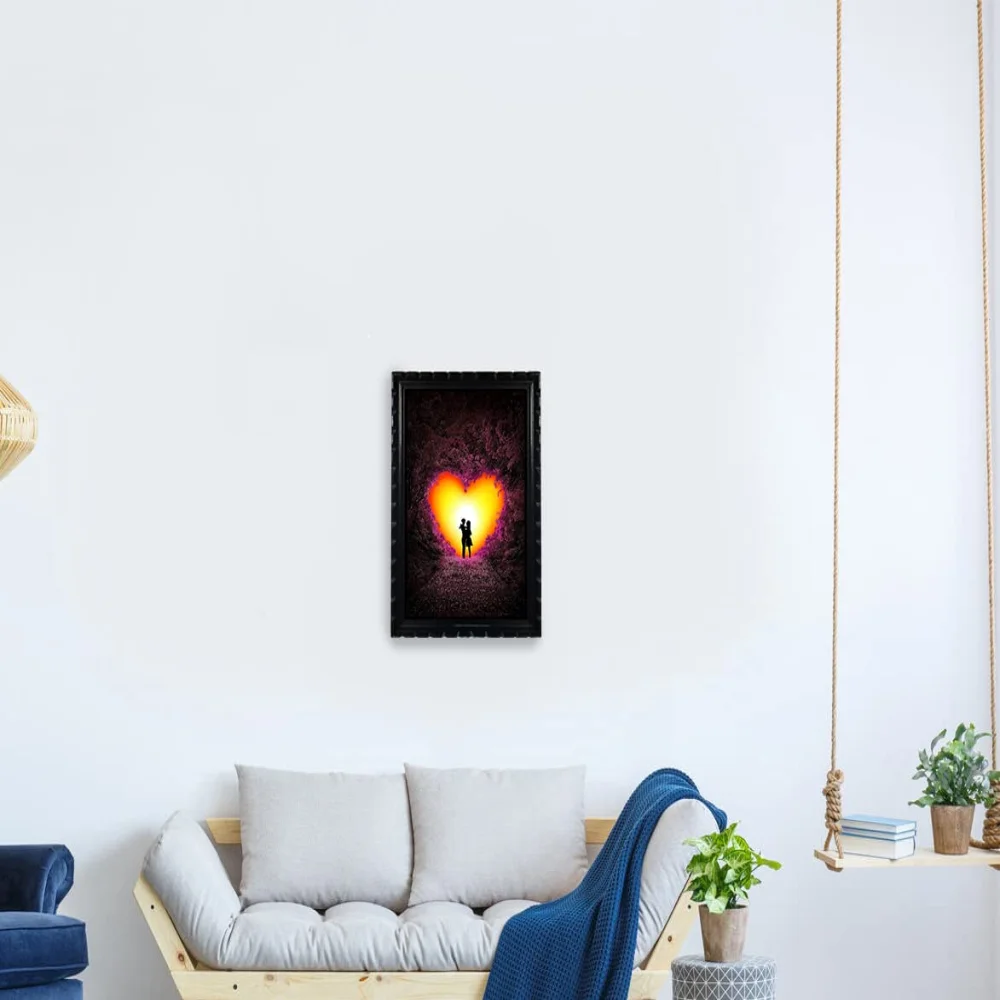 Mperor, Romantic Wall Art Laminated Digital Print With Wood Frame(18.1x13) in