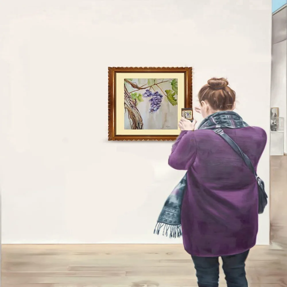 EMPEROR ART GALLERY, Original Handmade Water Painting With Teak Wood Frame For Wall(19x22) In