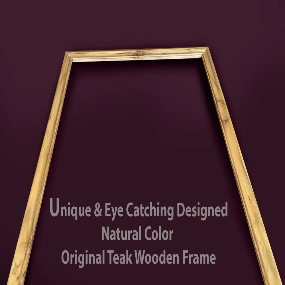 EMPEROR ART GALLERY®,Premium Teak Wood Frame Sticks, 45.4 x 33.6 in Outer Size, 42 x 30 in Inner Size, Natural Wood
