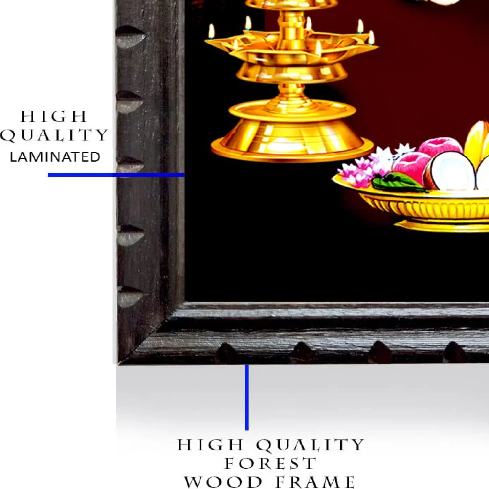 Durga Maa Digital Reprint With Wood Frame (14 X 10) inch Religious Frame Religious Frame