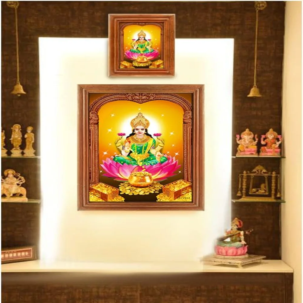 God Lakshmi Photo Frame # Original Teak Wood Frame