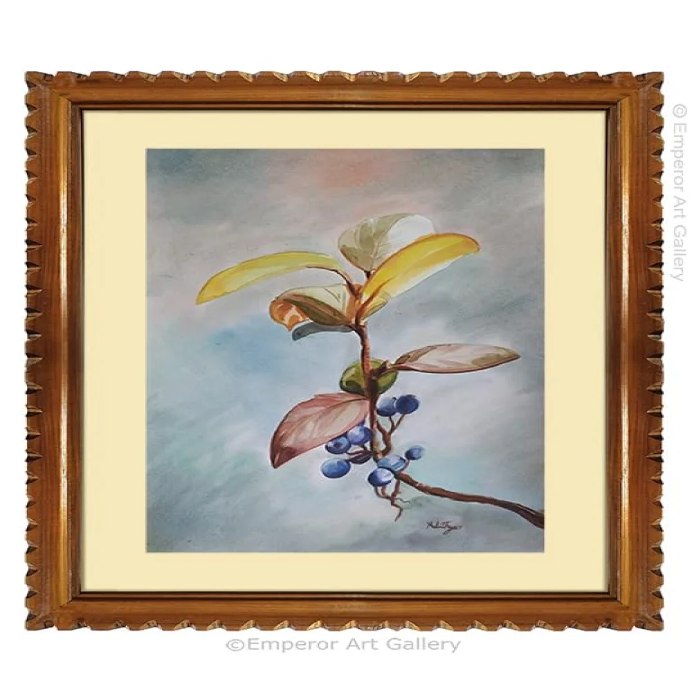 EMPEROR ART GALLERY, Original Handmade Water Painting With Teak Wood Frame For Wall(28x22) In