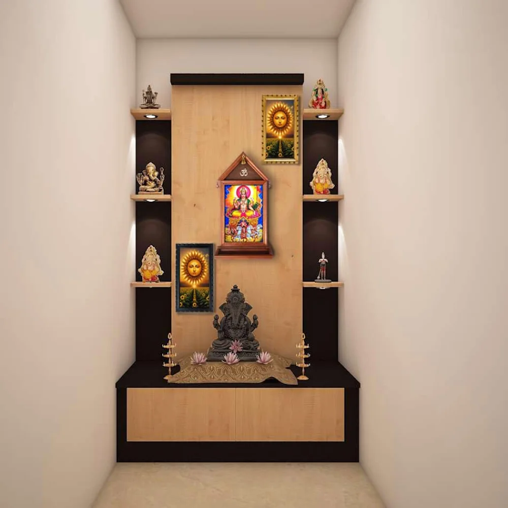EMPEROR ART GALLERY Lord Surya Bhagwan Wooden Wall Temple, 21.4 x 12 inch, Premium Hardboard with Glass, Decorative Bells