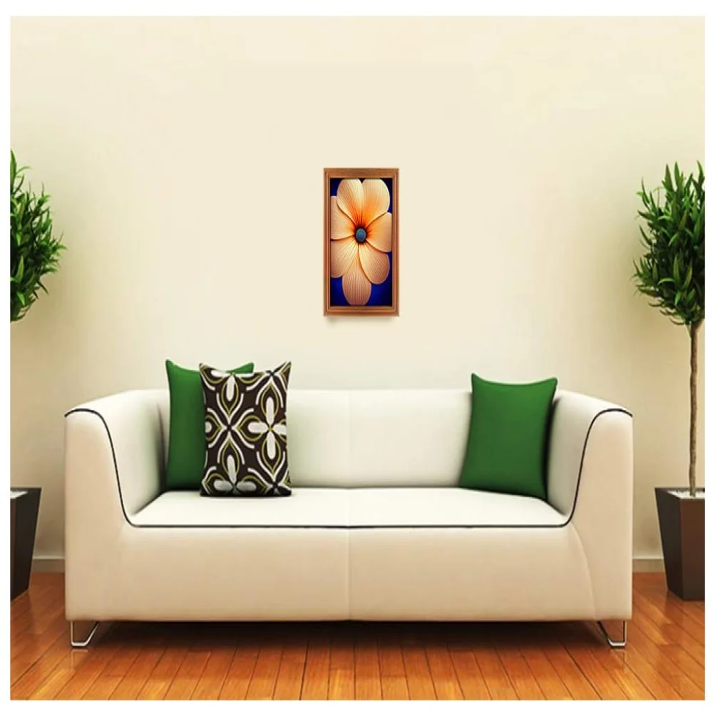 Wall Deco Special Laminated Print With Teak Wooden Photo Frame Digital Reprint (12.5 inch x 8.5 inch)