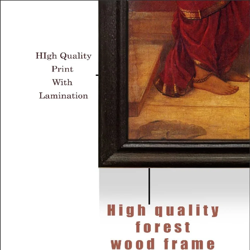 Hamsa Damandi Laminated Digital Re print With Wood Frame 19.5 inch x 12.9 inch Painting