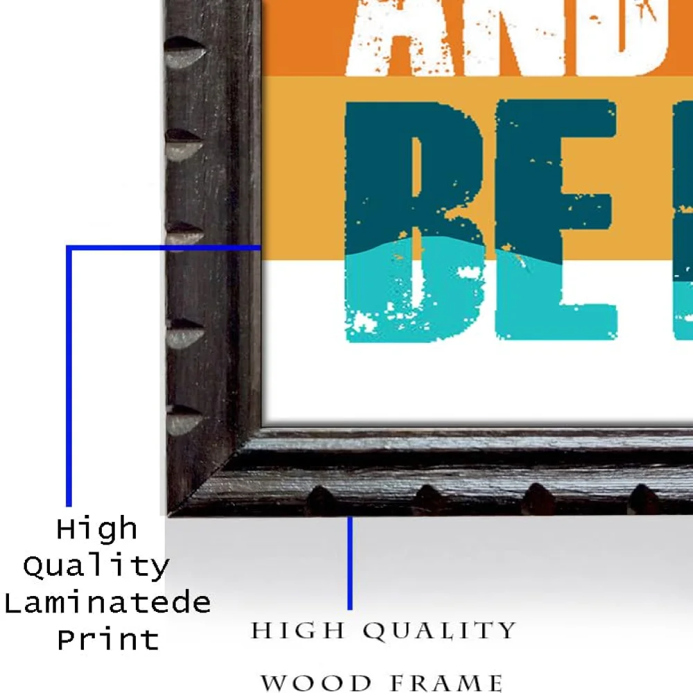 Mperor, Watch Your Thoughts Motivational Poster Modern Laminated Digital Prints Wall Art Paintings Ready to Hang for Office Living Room Home Decorations and Wood Framed (13.6x19) in