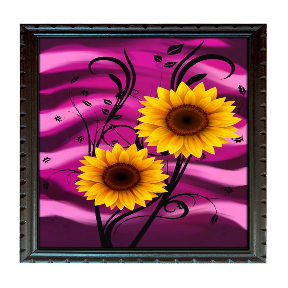 Digital Flower Art Print With original Designed Wood Frame Digital Reprint 18 inch x 13.6 inch Painting