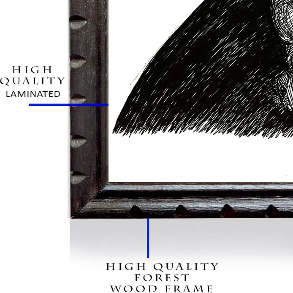 Mperor, ''Batman'' Laminated Digital print With Wood Frame For Wall (19x13.6) in