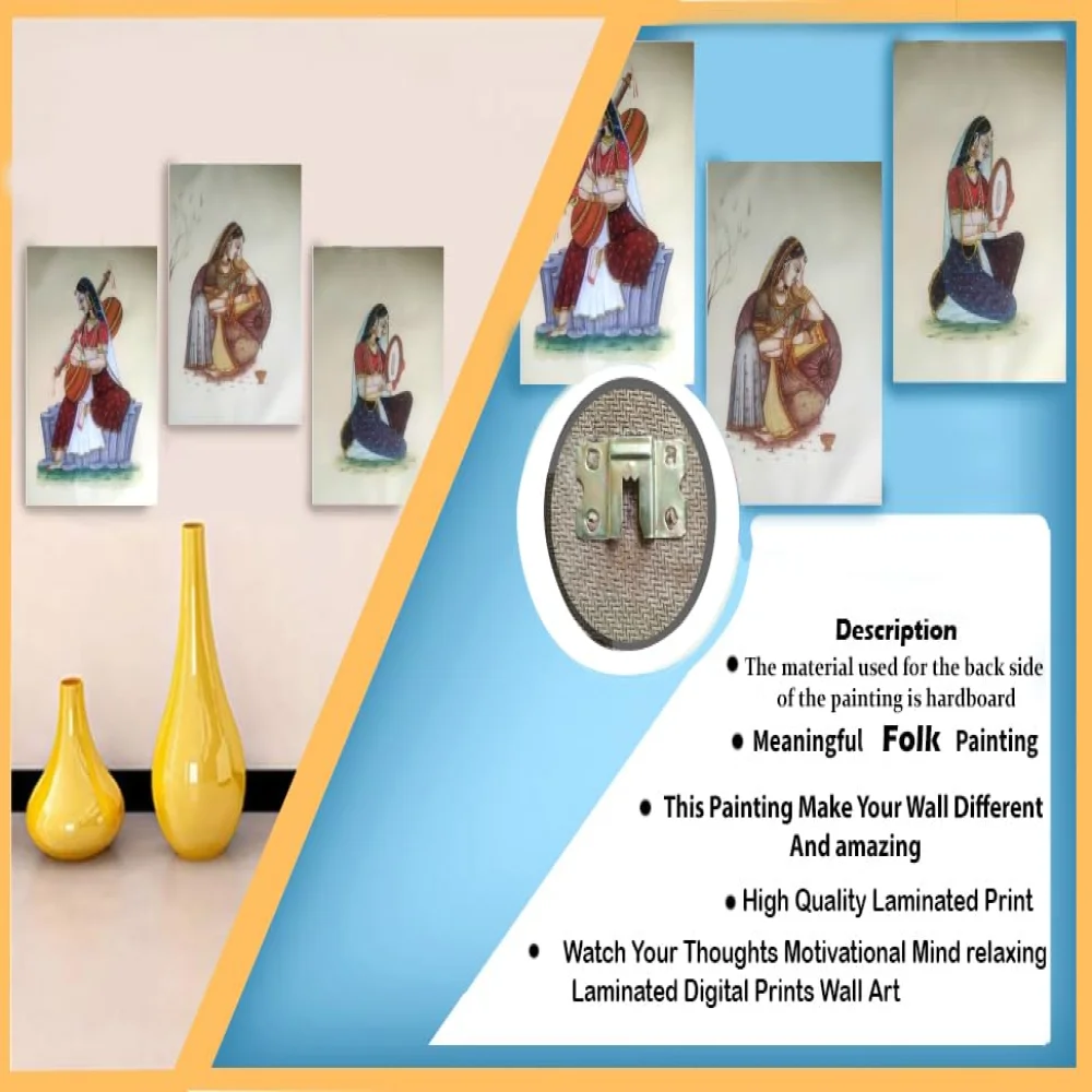 Folk Art Laminated digital RePrint With Hardboard Fine Art Print Fine Art Print (10 inch X 7.5 inch)