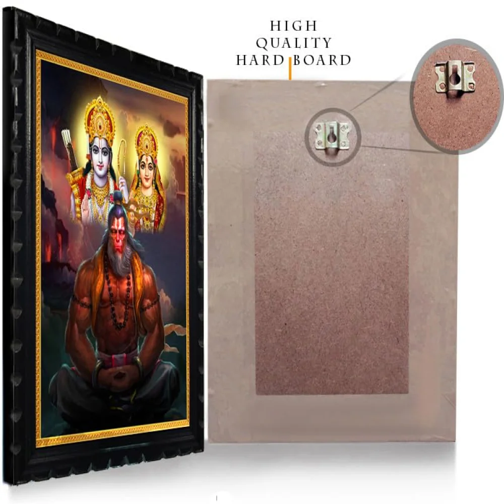 Mperor,Lord Hanuman Digital Re-Print With Wood Frame Size(18x13.5) inch