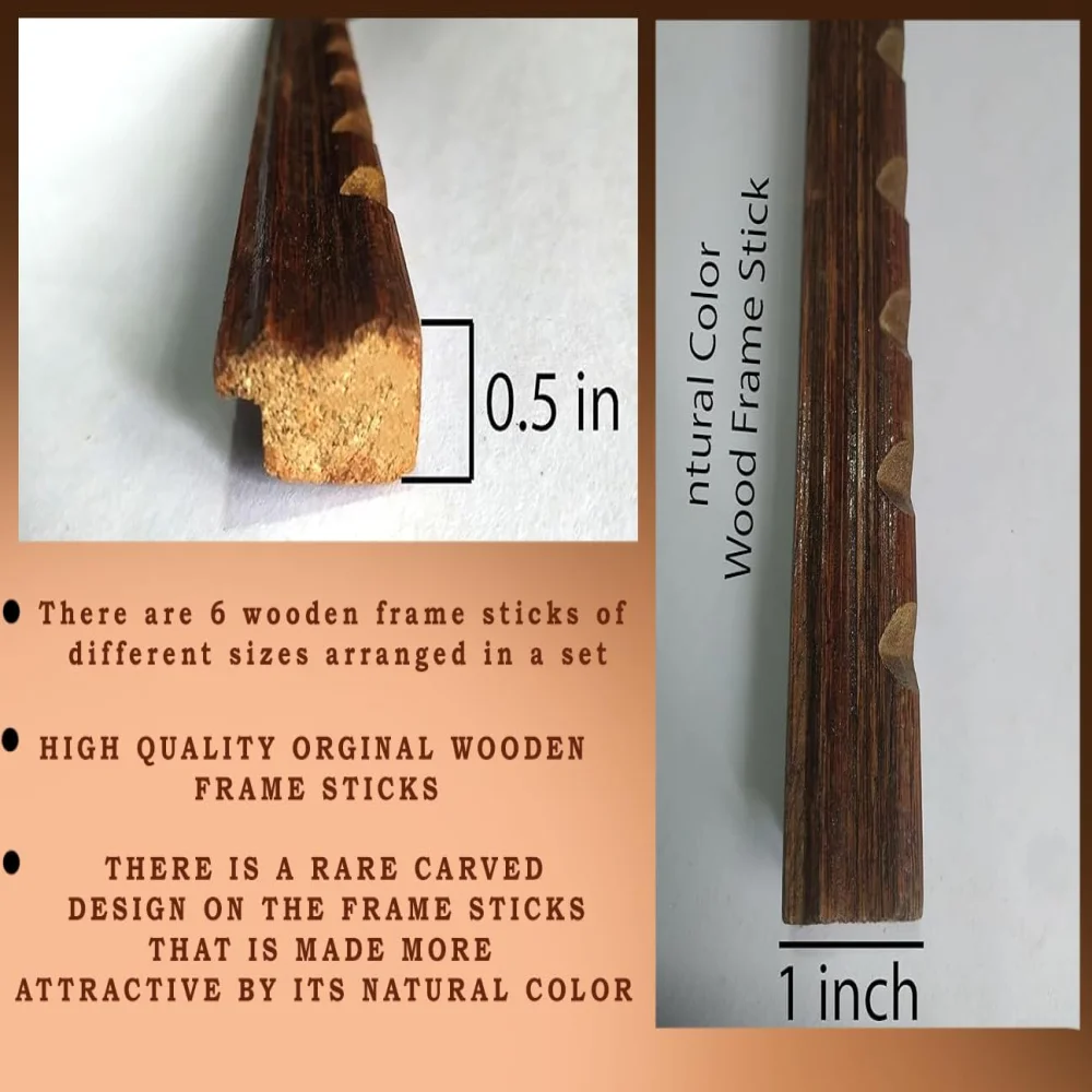 Emperor Art Gallery: Set of six Original Wooden Frame Sticks.(49,50,51,52,53,54) Inches