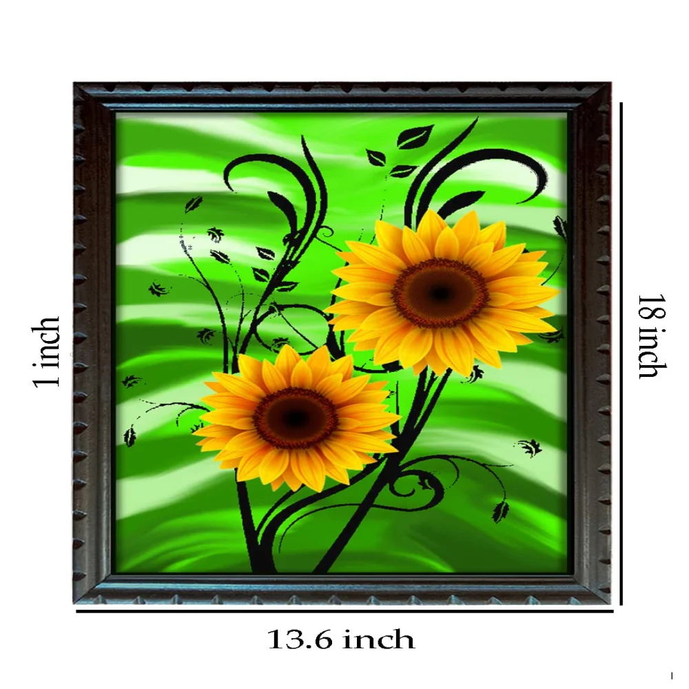 Digital Flower Art Print With original Designed Wood Frame Digital Reprint 18 inch x 13.6 inch Painting