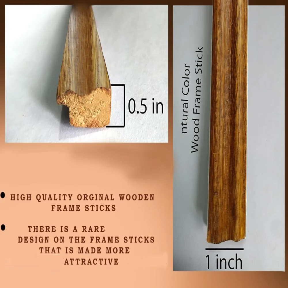 EMPEROR ART GALLERY®,Natural Wooden Frame Sticks, 50 inch Length, Rare and Unique Design