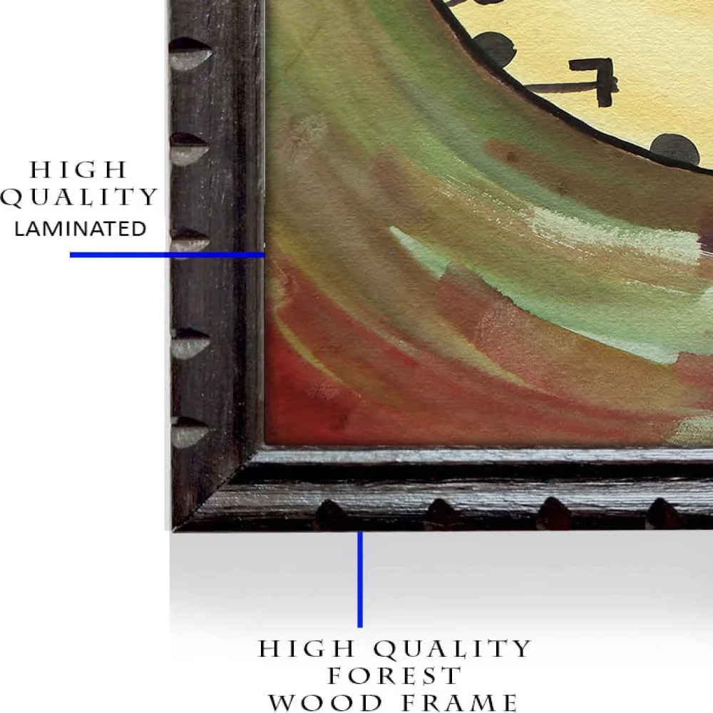 Mperor, ''The Time'' Laminated Digital print With Wood Frame For Wall (16.3x13.6) in