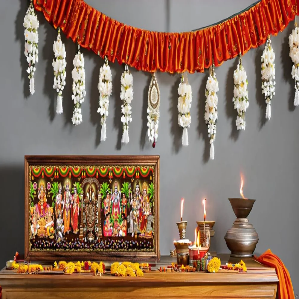 EMPEROR ART GALLERY 5god and goddess Digital Print with Teak Wooden Frame(7.2 inch X 17.2 inch) Religious Frame