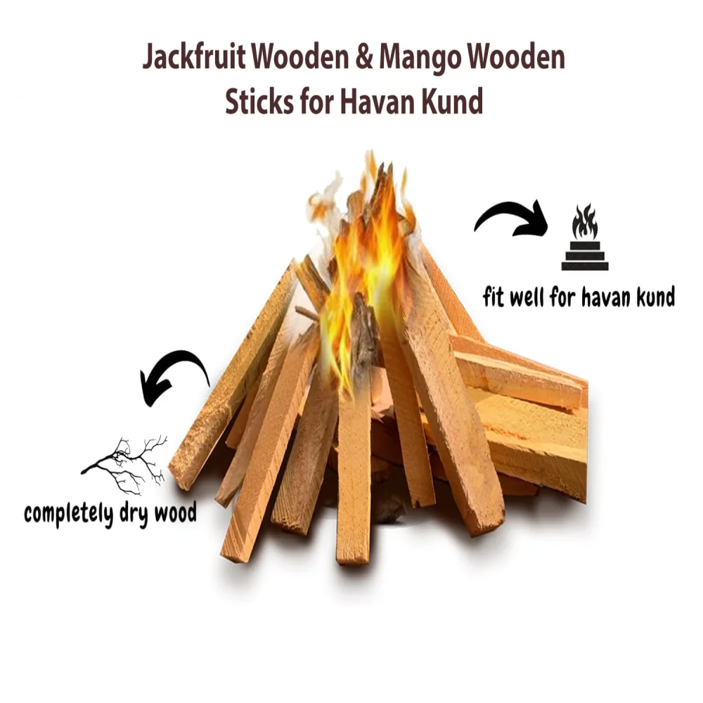 Emperor Art Gallery®,Jackfruit and Mango Wooden Mixed Sticks for Havan Kund, Completely Dry Wood Set of 30