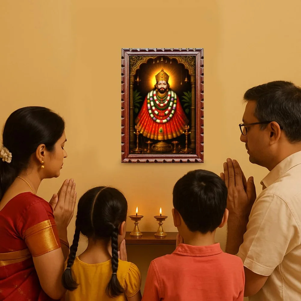 EMPEROR ART GALLERY®, Khatu Shyam Ji Religious Photo Frame for Home and Temple14 x 10 inch