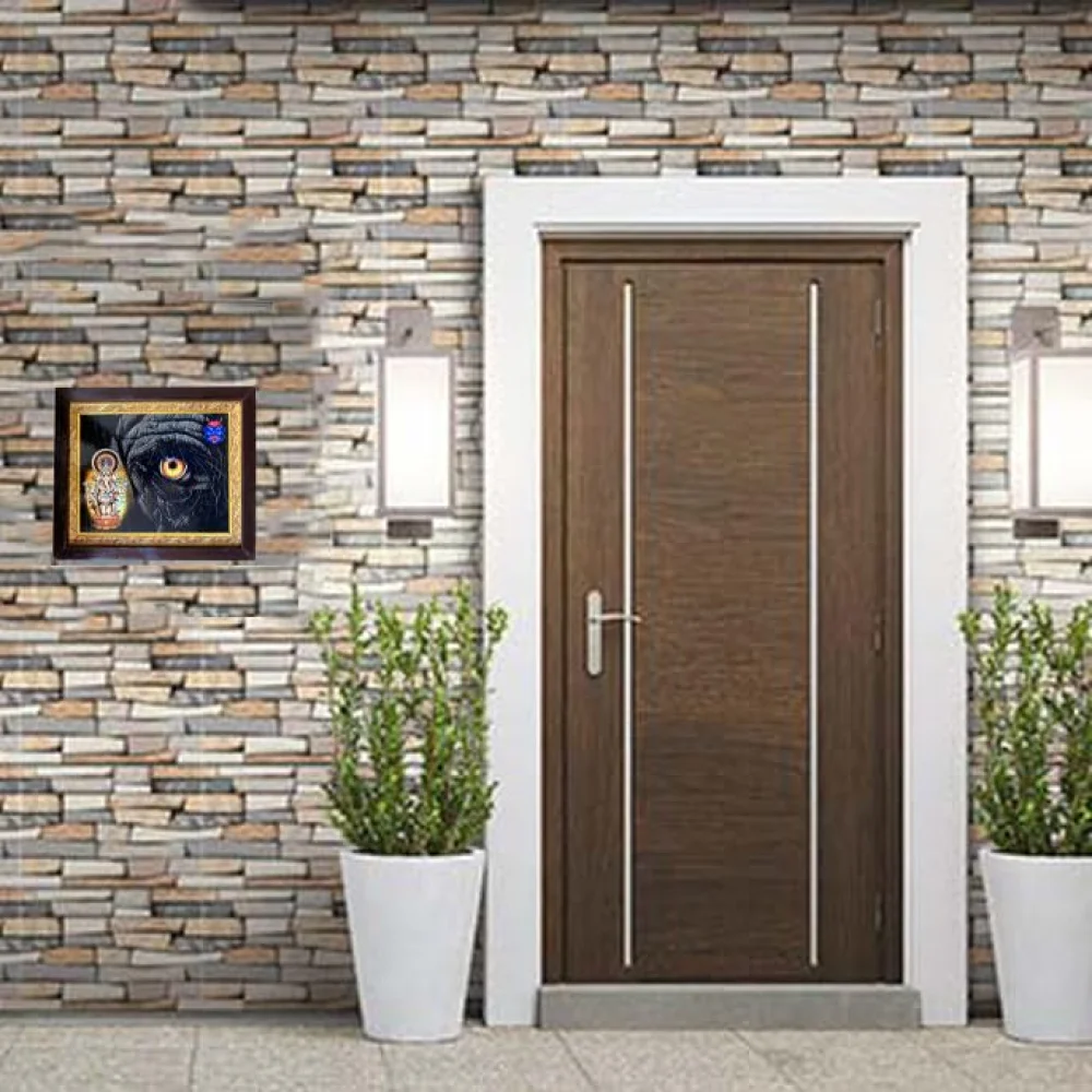 EMPEROR ART GALLERY®,Drishti Ganapathi Religious Wall Art, 9 x 7.5 inch, Premium Wooden Frame with Gold Border, Laminated Digital Print (22.86L x 19.05W cm)