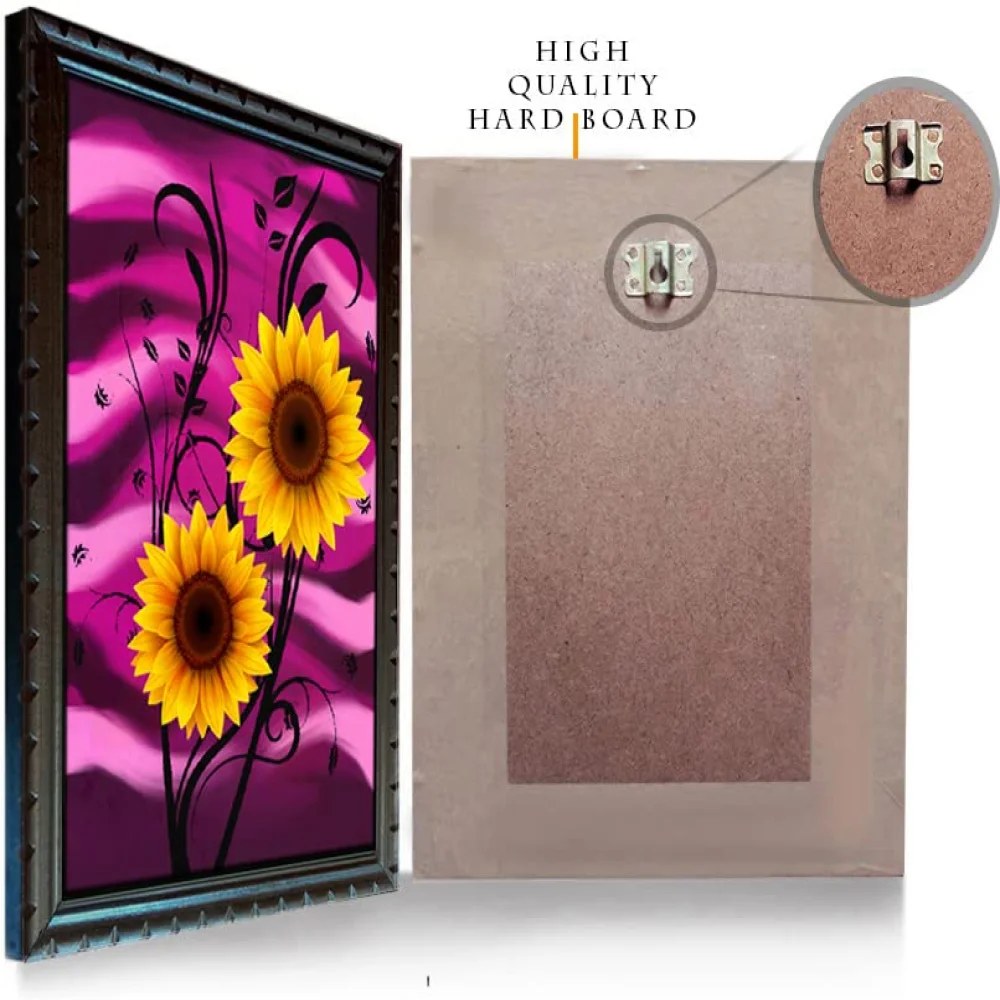 Digital Flower Art Print With original Designed Wood Frame Digital Reprint 18 inch x 13.6 inch Painting