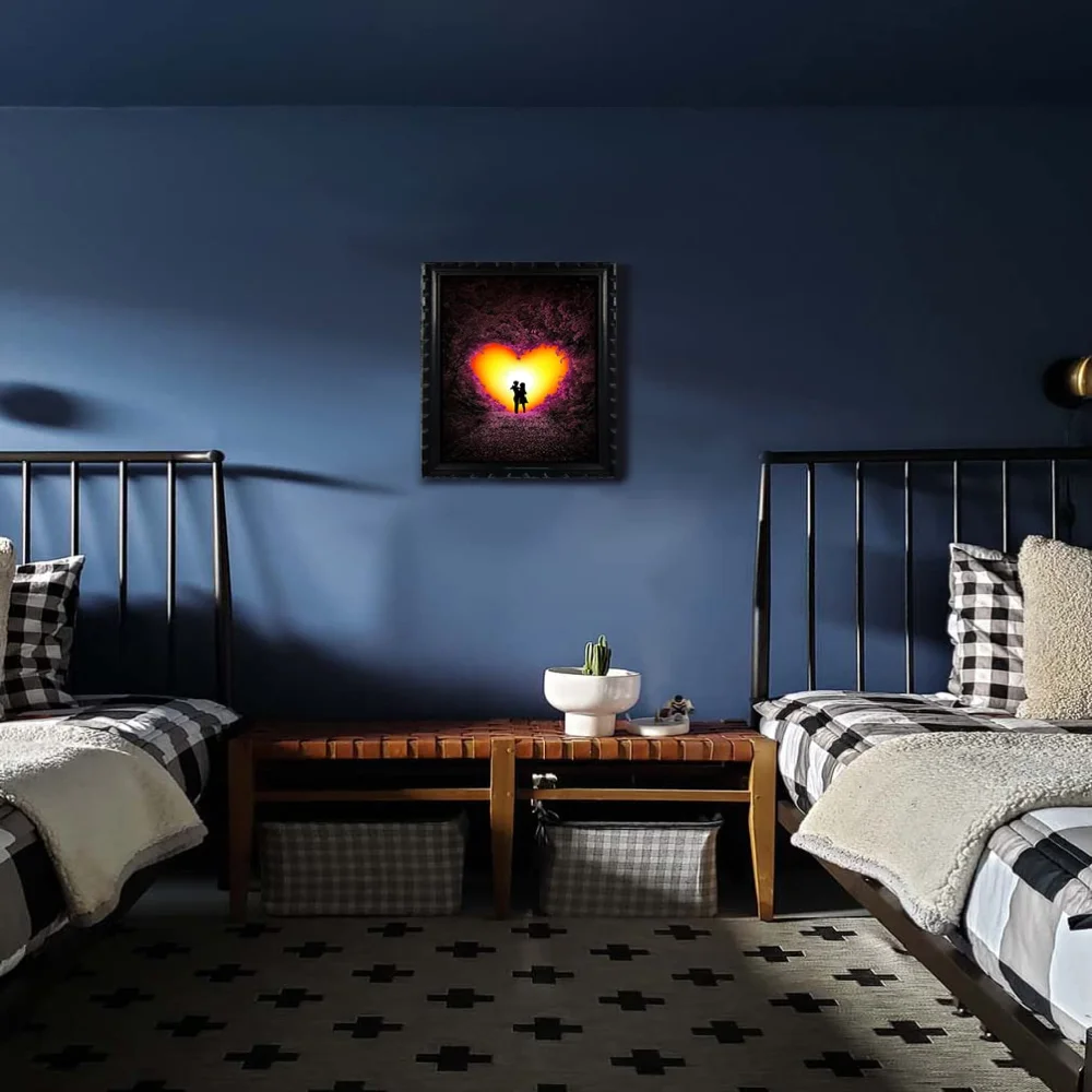 Mperor, Romantic Wall Art Laminated Digital Print With Wood Frame(18.1x13) in