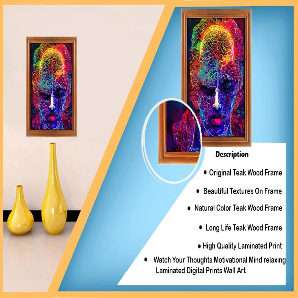 Wall Deco Special Laminated Digital RePrint With Teak Wooden Photo Frame Digital Reprint (12.5 x 9) in