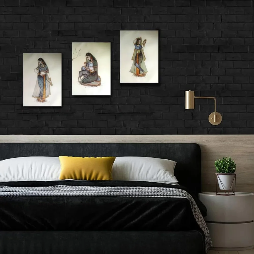 Folk Art Laminated digital RePrint With Hardboard Fine Art Print Fine Art Print (10 inch X 7.5 inch)