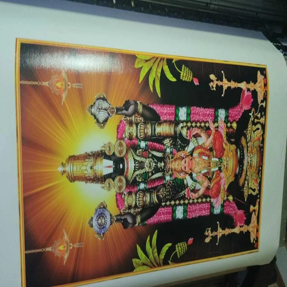 EMPEROR ART GALLERY®,Venkateswara Swamy with Lakshmi Glossy Canvas Wall Art, High Resolution,50.8 x 101.6 cm