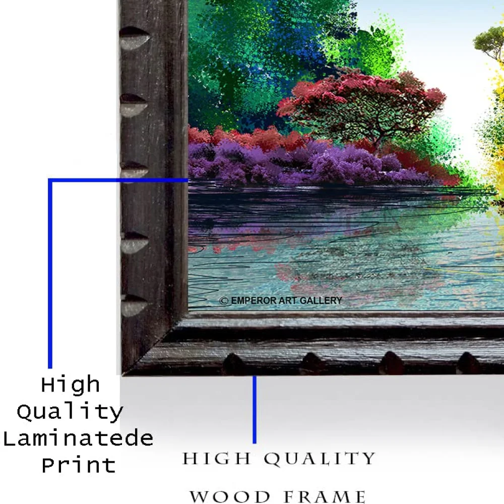 Mperor,Beautiful Wall Art with Laminated Digital Print With Wood Frame(18.1x13) in