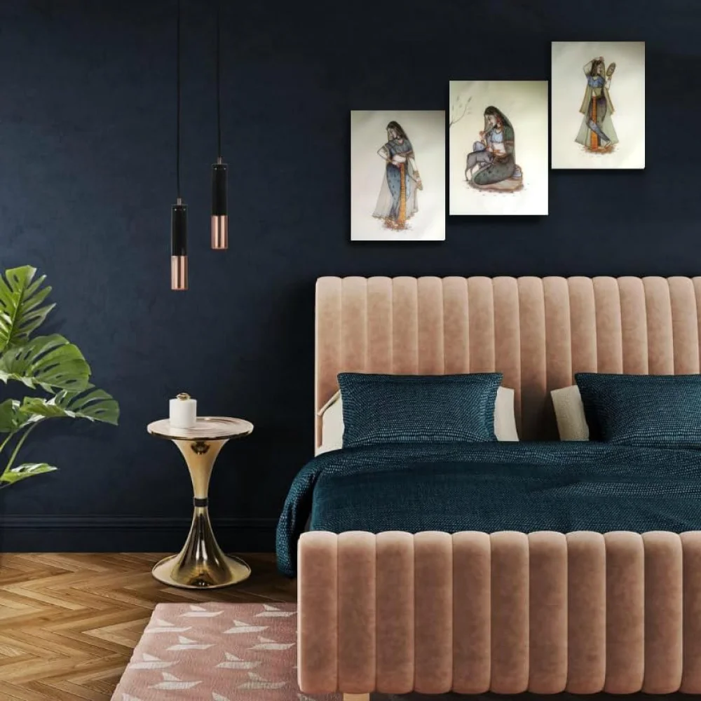 Folk Art Laminated digital RePrint With Hardboard Fine Art Print Fine Art Print (10 inch X 7.5 inch)