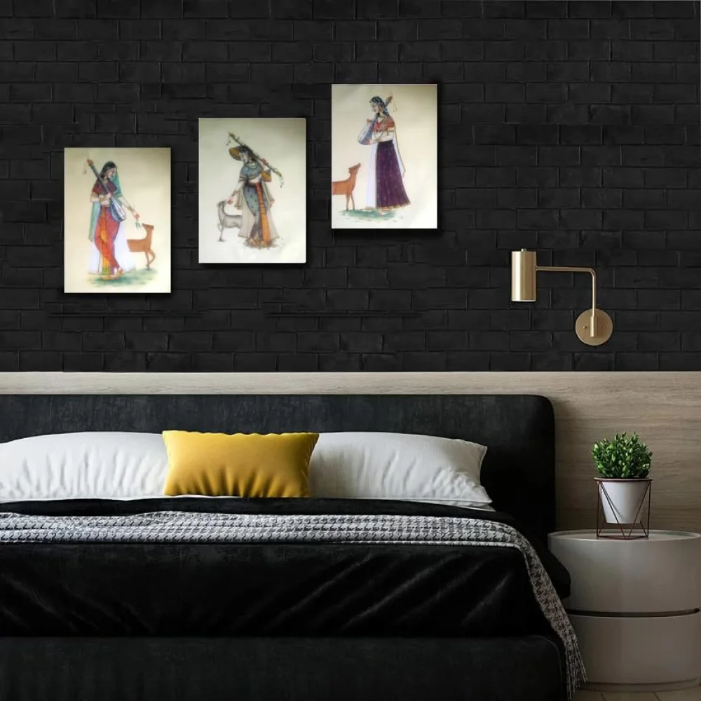 Folk Art Laminated digital RePrint With Hardboard Fine Art Print Fine Art Print (10 inch X 7.5 inch)