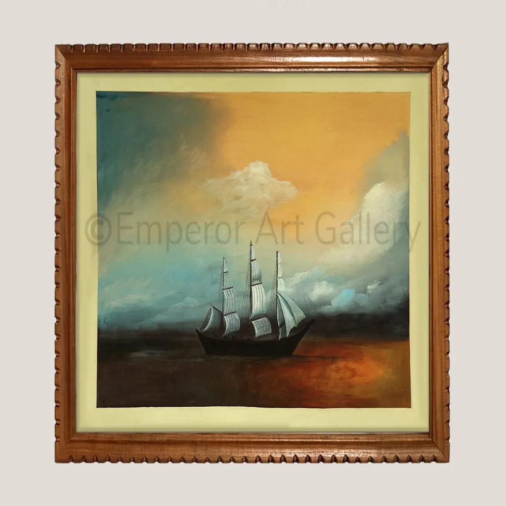 EMPEROR ART GALLERY, Original Handmade Water Painting With Teak Wood Frame ForLiving Room (30.6x24.6) In