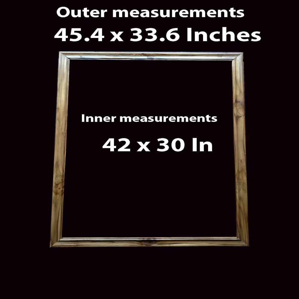 EMPEROR ART GALLERY®,Premium Teak Wood Frame Sticks, 45.4 x 33.6 in Outer Size, 42 x 30 in Inner Size, Natural Wood