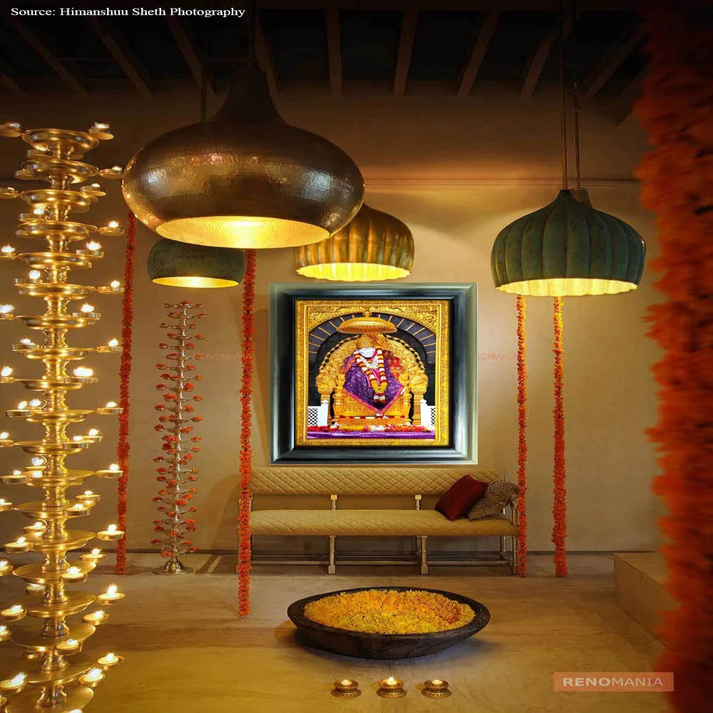 Shirdi Sai Baba Laminated Print And Original Wood Frame(23.4x31) in