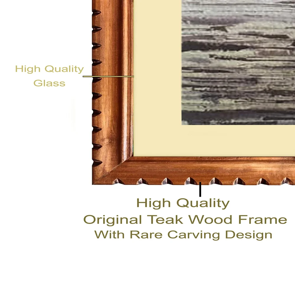 EMPEROR ART GALLERY, Original Handmade Water Painting With Teak Wood Frame For Living Room(19x22) In