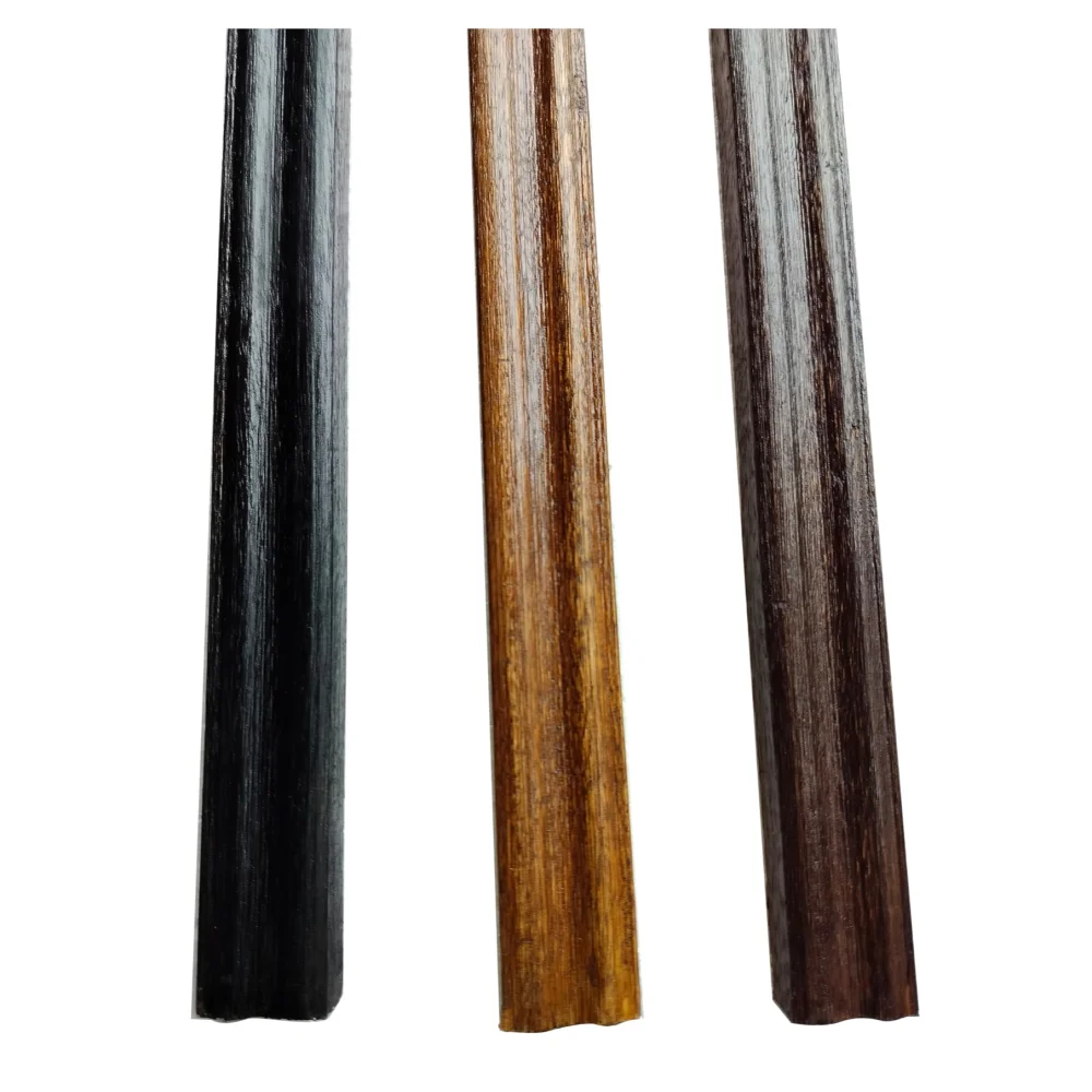 EMPEROR ART GALLERY®, Set of 3 Original Wooden Frame Sticks, 52 inch Length, 1 inch Width, Black, Natural, and Veeti Colours