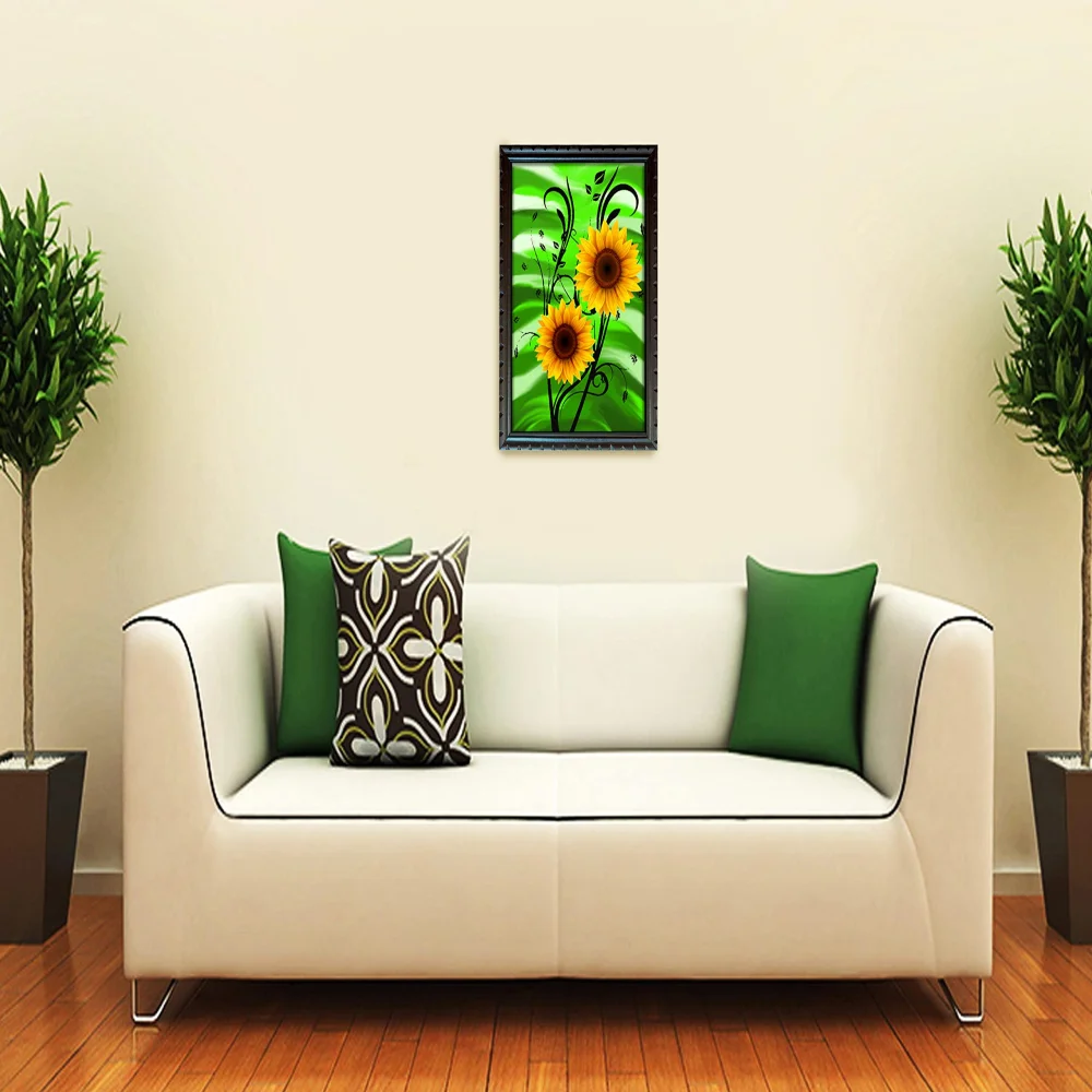 Digital Flower Art Print With original Designed Wood Frame Digital Reprint 18 inch x 13.6 inch Painting