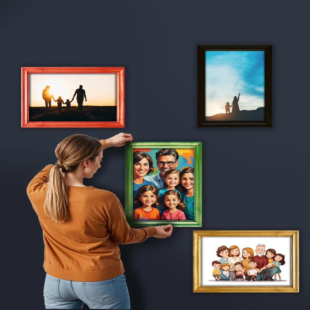 EMPEROR ART GALLERY®,Premium Wooden Picture Frame, 12 x 18 inches, 4 Colours, with Hardboard Back and 2 Hooks