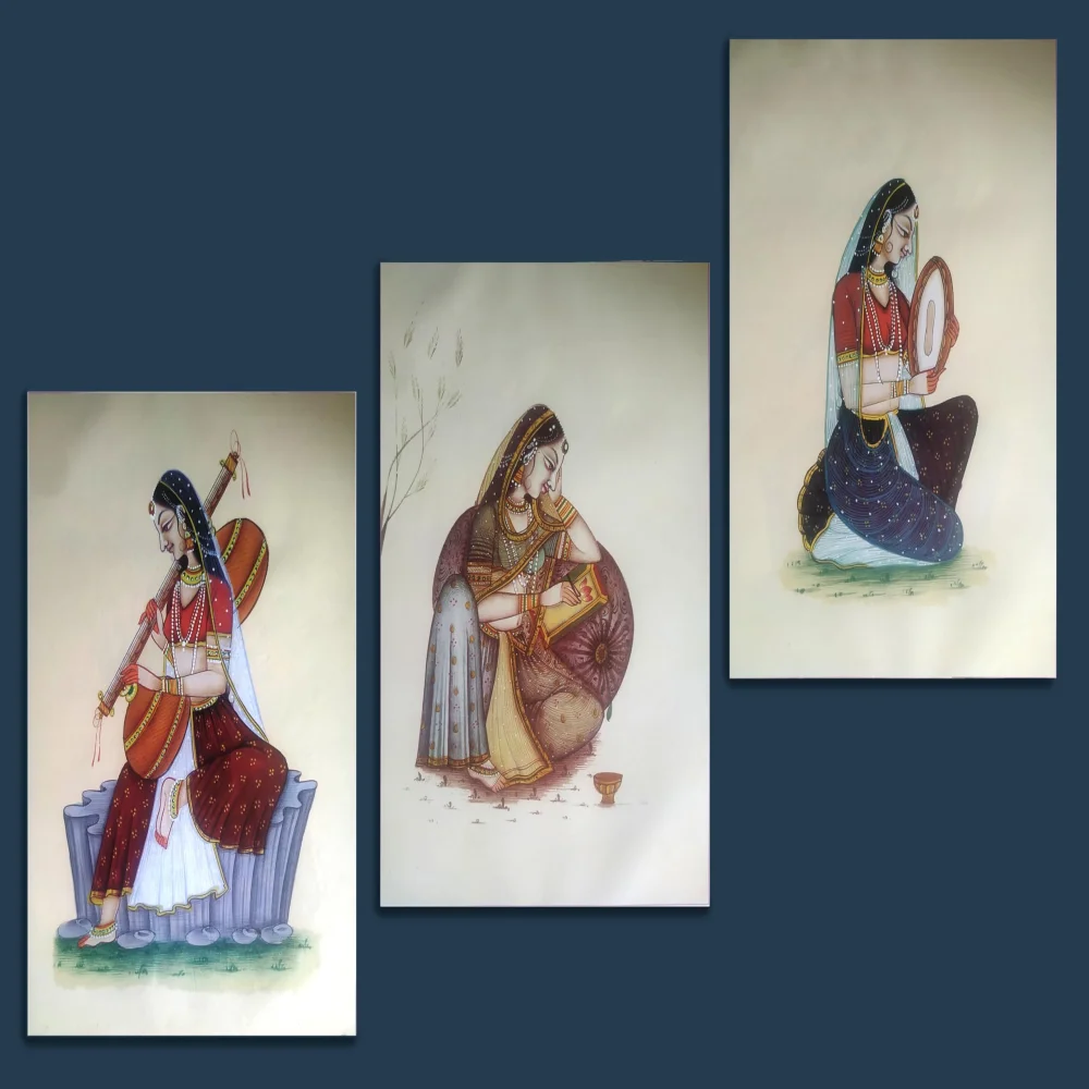 Folk Art Laminated digital RePrint With Hardboard Fine Art Print Fine Art Print (10 inch X 7.5 inch)