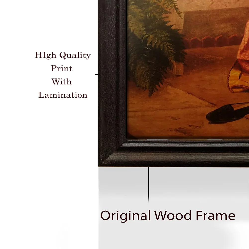 Mperor,''Kadambari Laminated Digital Re-Print With Wood Frame(28x18)