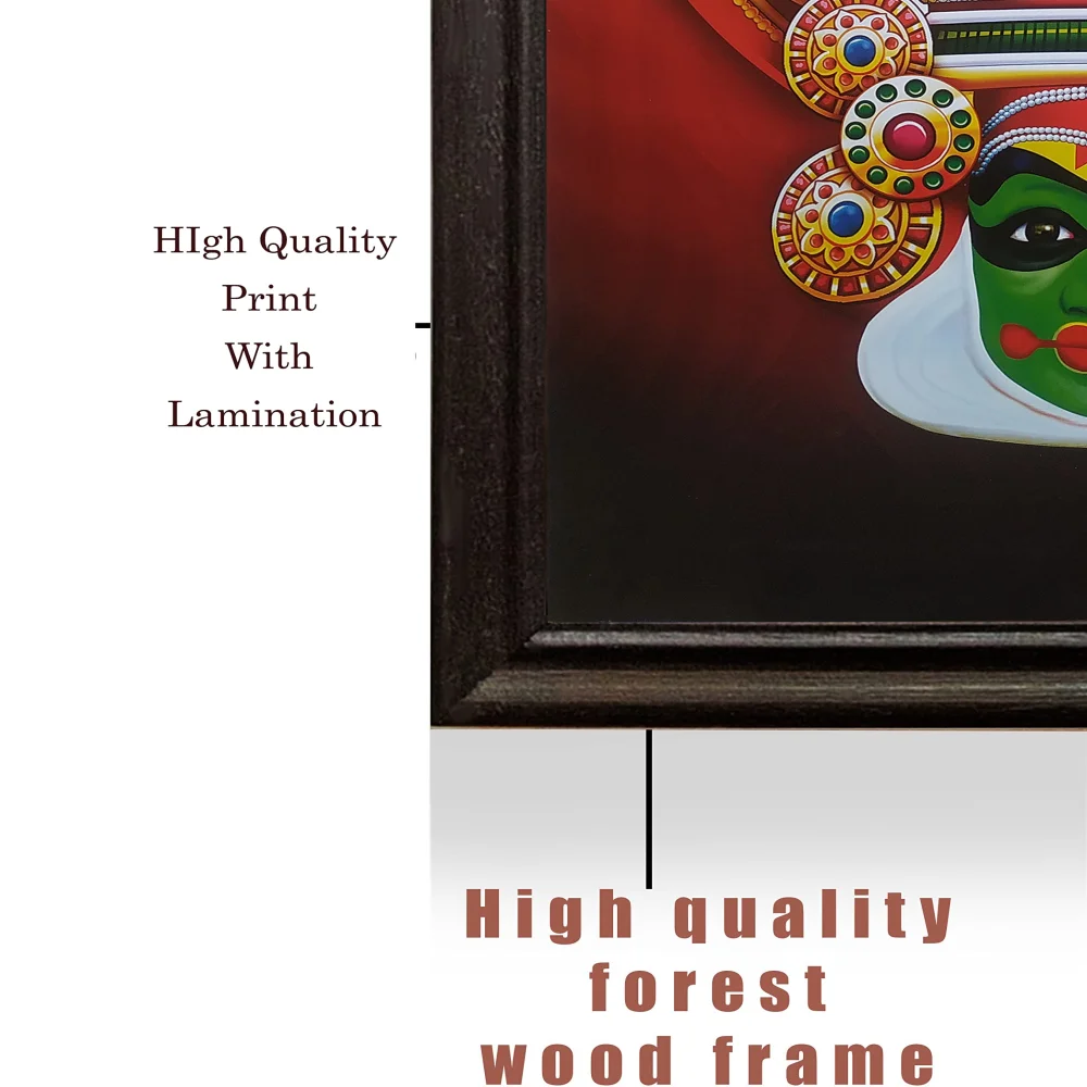 Mperor, Kathakali Laminated Digital Reprint With Original Wood Frame (20x30) in