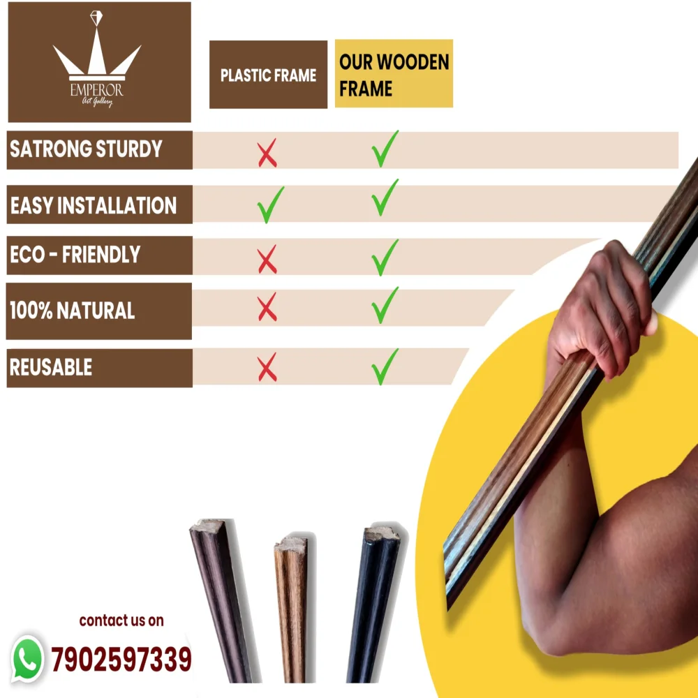 EMPEROR ART GALLERY®,Natural Wooden Frame Sticks, 50 inch Length, Rare and Unique Design