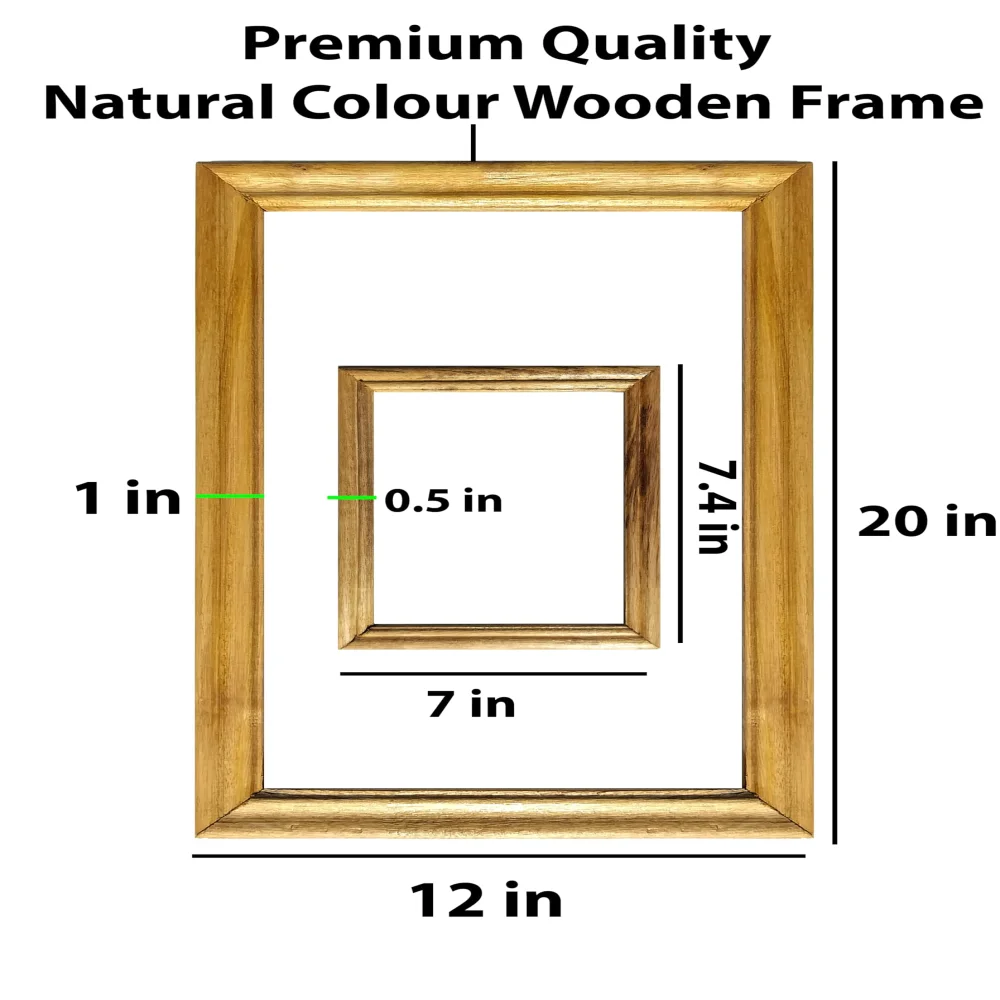 Jesus Christ Painting Wall Art Frame, 12 x 20 inches, Natural Wood Frame with Film Laminated Digital Re-Print