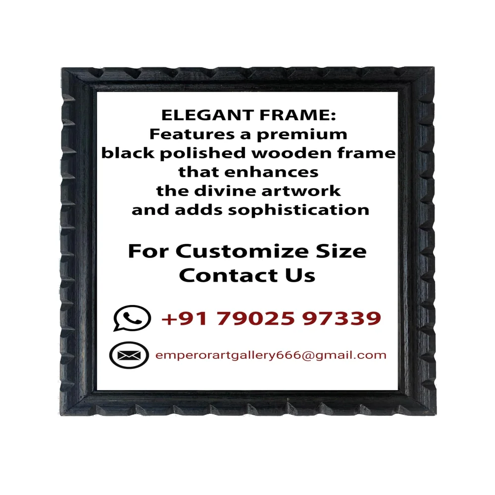EMPEROR ART GALLERY®,Hindu Religious Wall Frame, Lord Ram Digital Print with Wood Frame, 13.5 x 17 inches, Black