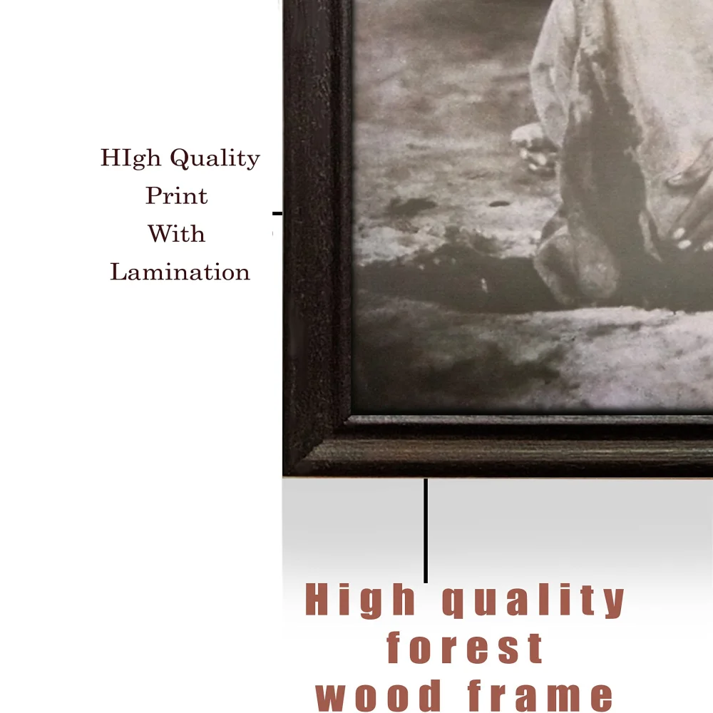 SHIRDI SAI BABA PHOTO FRAME With Laminated Print And Wood Frame (28 x 19.5) in